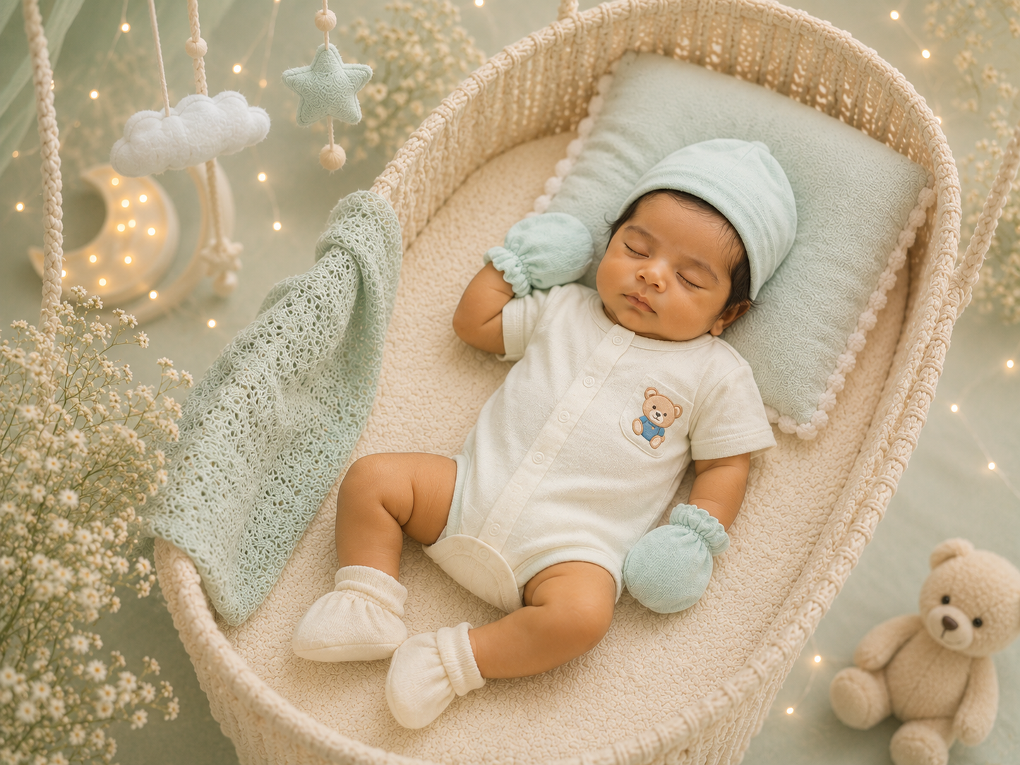 Minty Bear Baby Essentials-11 pcs Knit