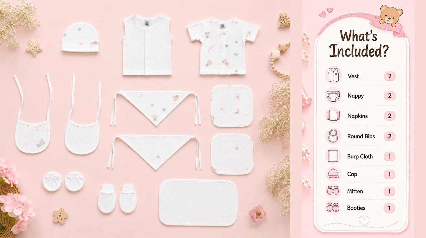 Little Cloud Baby Essentials- 12 pcs Muslin