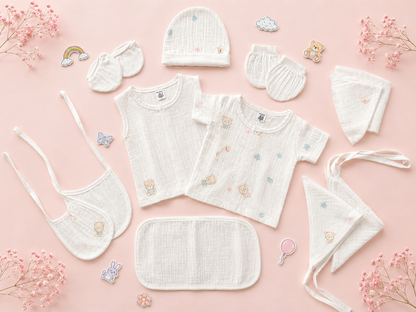 Little Cloud Baby Essentials- 12 pcs Muslin